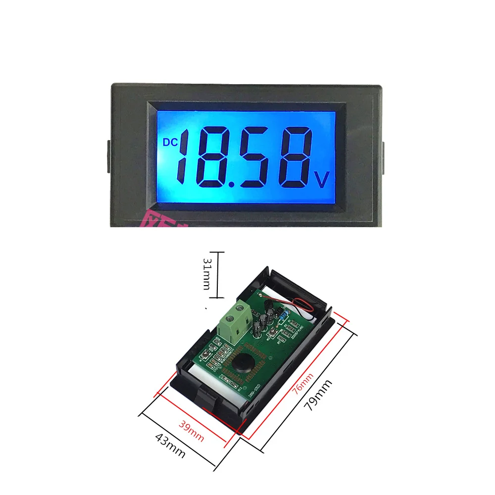 DYKB DC 16 70 в ЖК цифровая панель вольтметр монитор синий дисплей для 24 36 48 60 В батарея
