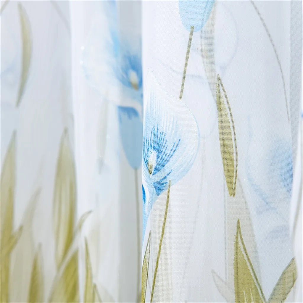 200x150cm Curtains For Living Room Daffodil Flower Print Tulle Curtain Handle Tulle Coveted 1 FabricWindow Decoration 67