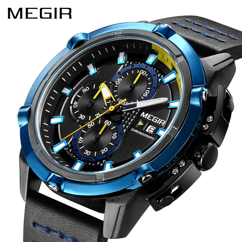 

MEGIR Creative Sport Watch Men Relogio Masculino Fashion Brand Luxury Quartz Chronograph Army Military Wrist Watches Clock Men