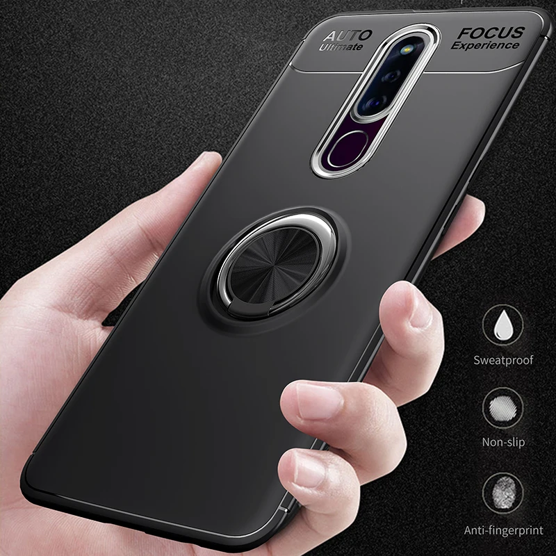 Для Oppo F11 Pro Чехол TPU силиконовый Автомобильный держатель Подставка Магнитный