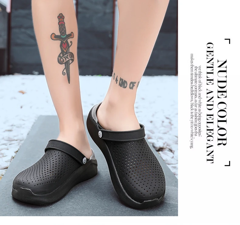 Мужские сандалии Crocks LiteRide Hole Shoes Crok резиновые сабо для мужской из ЭВА унисекс садовая обувь черный Crocse Adulto Cholas Hombre