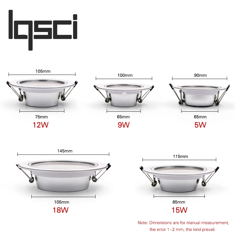 Lqsci светодиодный потолочный светильник 5 Вт 9 12 15 18 теплый белый/холодный белый AC 220