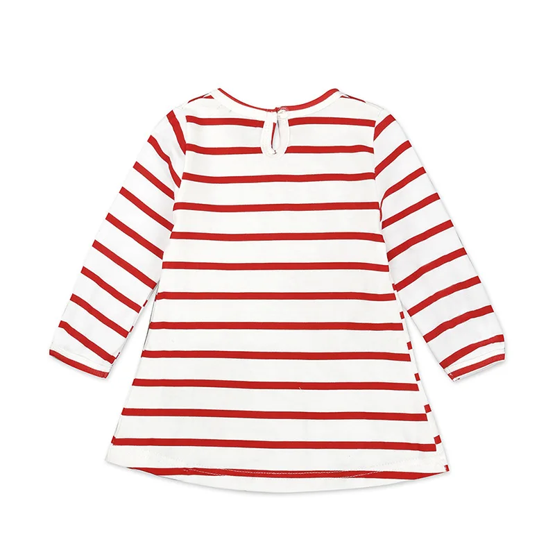 

2020 Fashion Newborn Baby Dress Infant Bebes Autumn stripe Deer Printed Princess Girls Party Dress Children Clothes