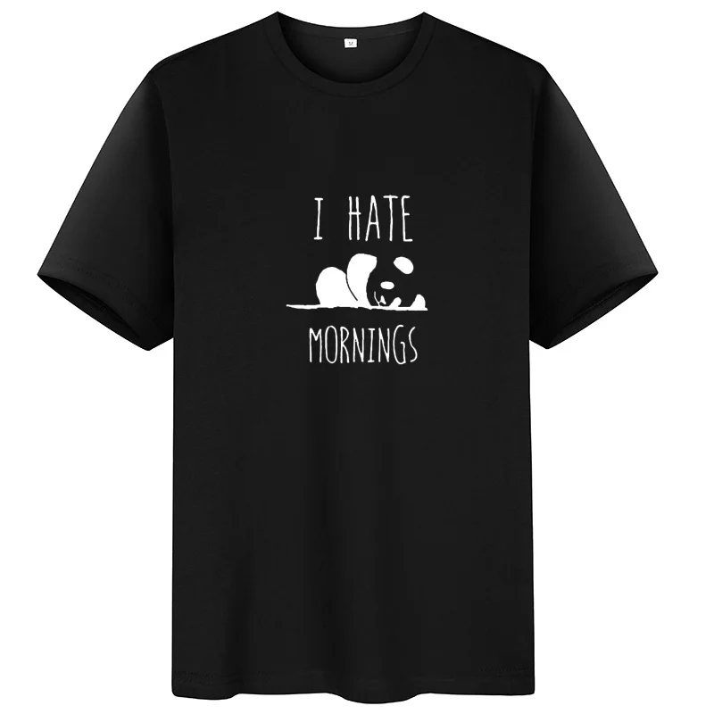 Женская футболка с принтом ONSEME I Hate Mornings круглым вырезом и коротким рукавом