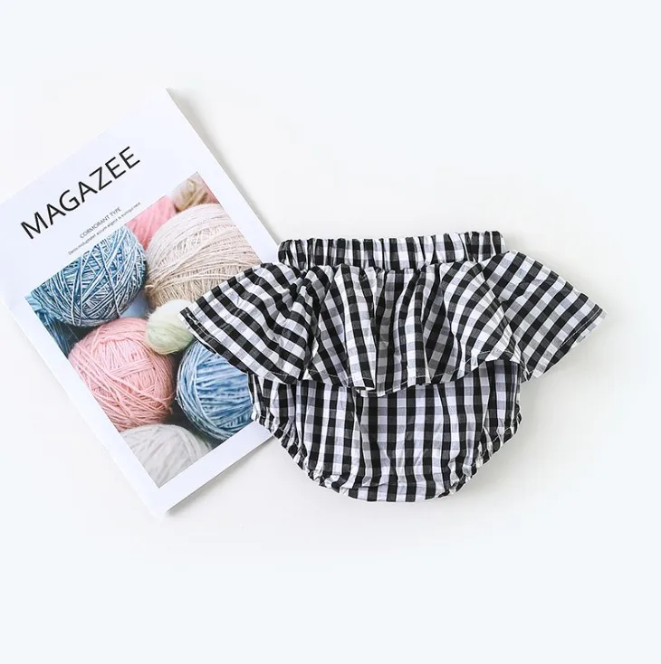 Милые кружевные шорты пачки для маленьких девочек черные клетчатые штаны