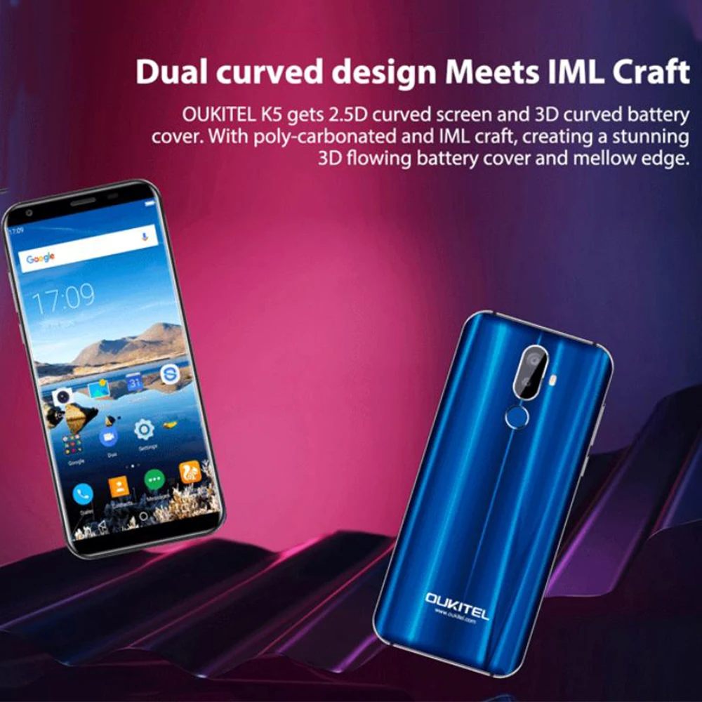 OUKITEL K5 4G смартфон 5 7 &quotAndroid 0 MTK6737T 4 ядра 1 ГГц 2 ГБ + 16 4000 мАч 8MP 0.3MP двойные задние