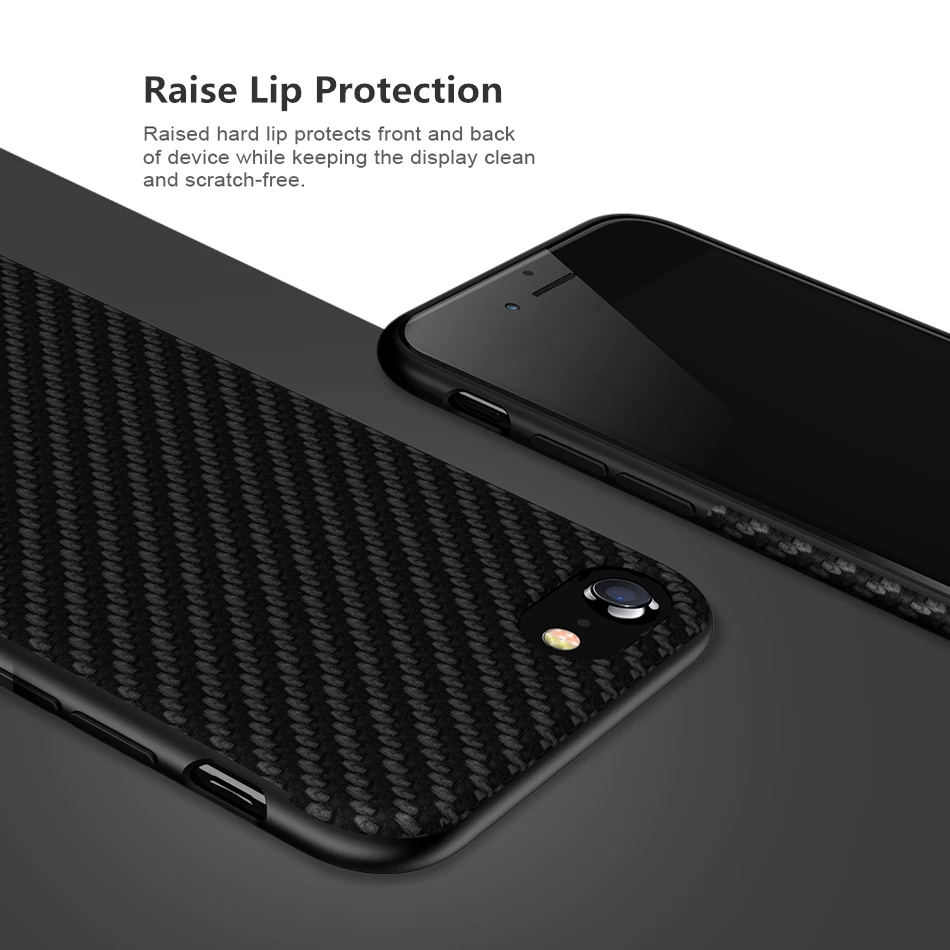 CONNICS Carbon Fiber Case Для iPhone 6 S 7 Twill Шаблон Оболочки ТПУ PU Soft Phone Обложка Apple s Плюс Случаях