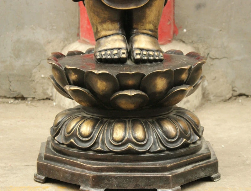 40 народный Тибет Чистая Бронза шакиямуни сакиямуни принц Будда Стенд статуя