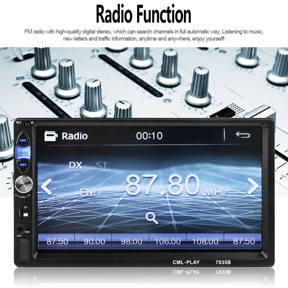 Автомагнитола Podofo 2din мультимедийный MP5-плеер с поддержкой Android 7-дюймовым экраном