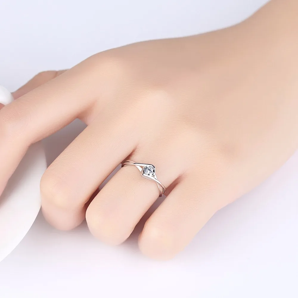 Кольцо Zriconia из серебра 100% пробы с белым кубическим цирконием ювелирные изделия