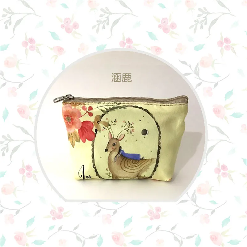 Милый холщовый кошелек с мультяшным рисунком Дамский брендовый Классический