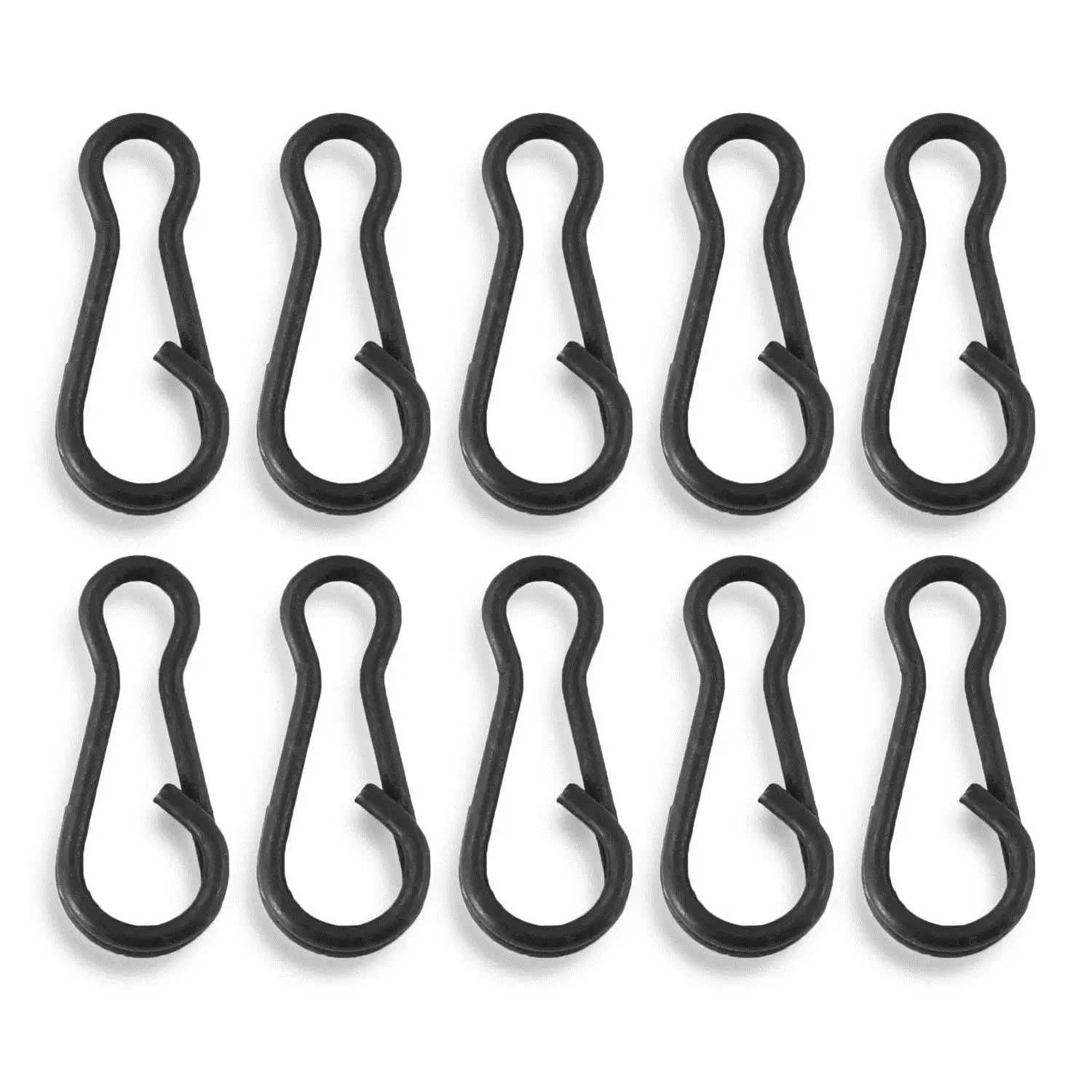 100pcs Матовые черные многофункциональные зажимы, рыболовные снасти для ловли карпа, Быстросменные зажимы, вертлюги, поводки 1,2 см/0,34 дюйма - Цвет: 100pcs