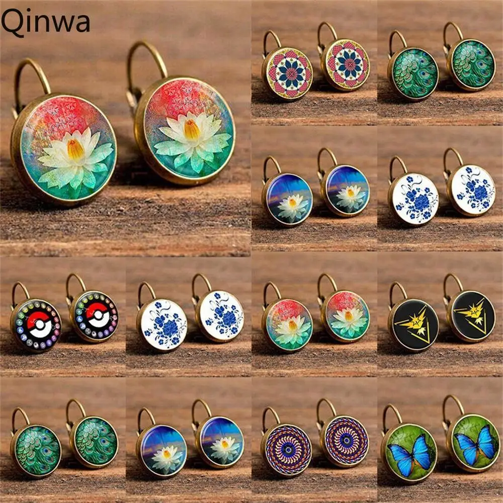 2019 новые модные серьги кольца с цветочным принтом ювелирные изделия этнические