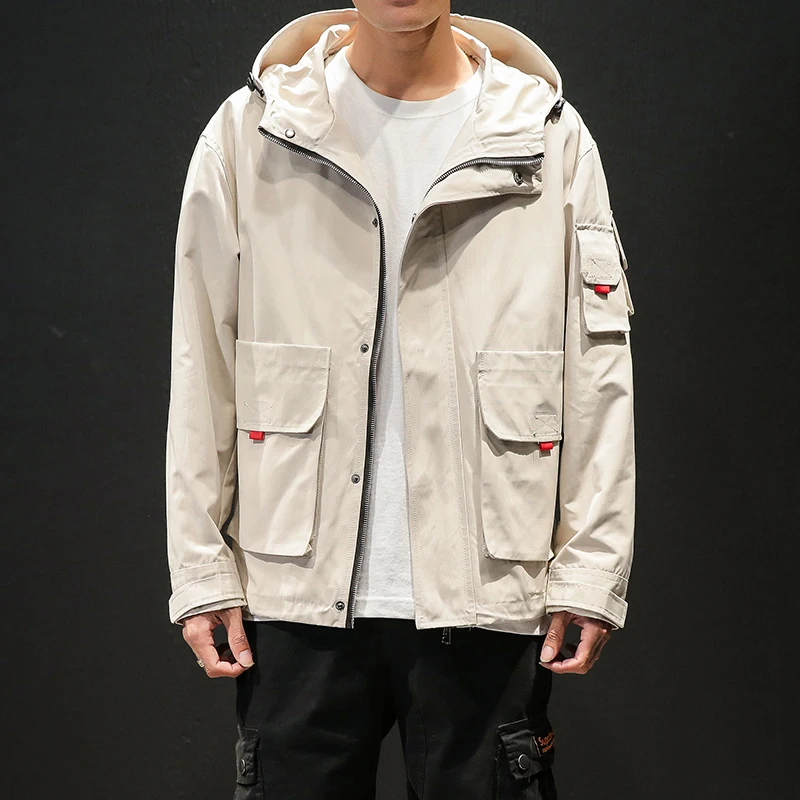 2019 Весенняя мужская куртка японский harajuku veste homme уличная safari с капюшоном modis