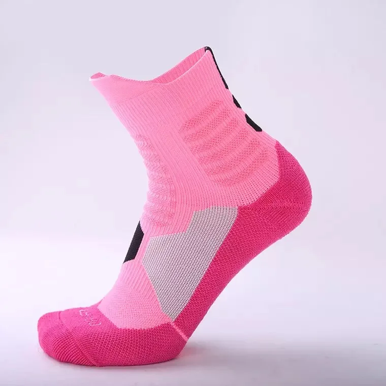 Pink Высококачественные повседневные мужские носки в деловом стиле для мужчин, хлопковые фирменные носки для осени и зимы, черные и белые носки, носки James Curry Kobe Durant - Цвет: Pink