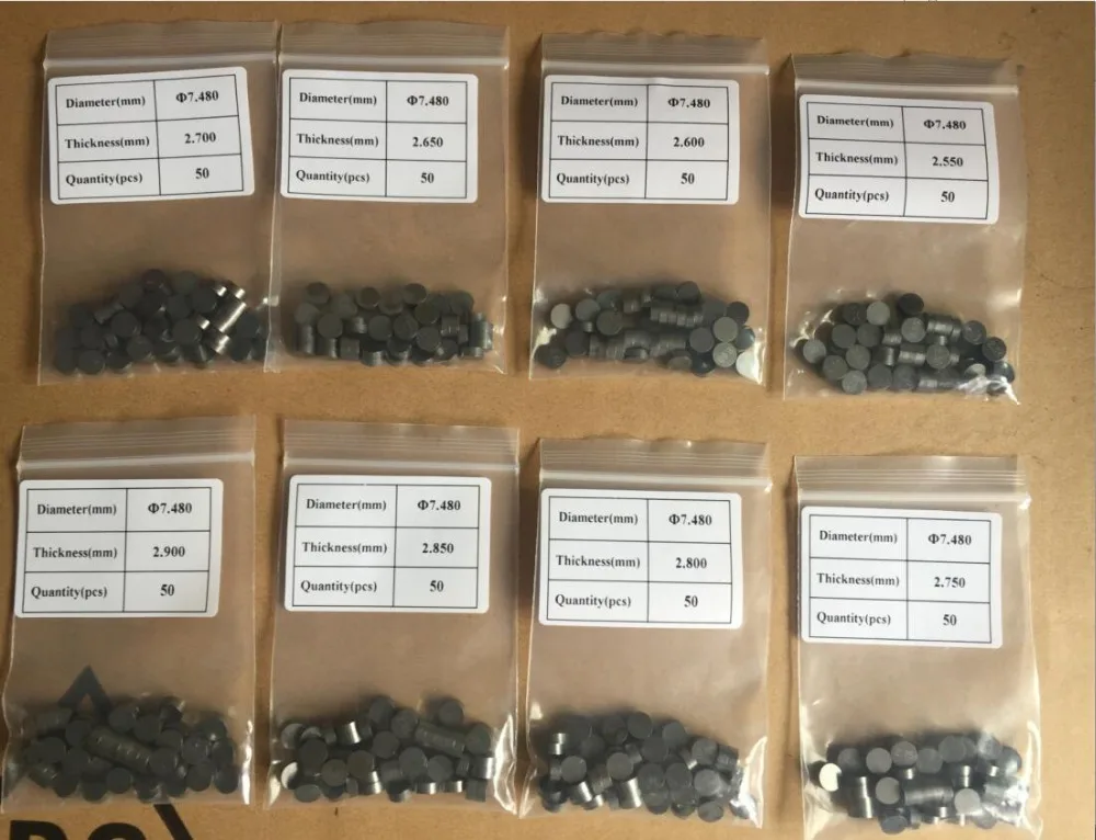 40pcs 7.48mm Adjustable Valve Shim.Thickness 2,35 x 5 2,40 x 5 2,45 x 5 2,50 x 5 3,10 x 5 3,15 x 5 3,20 x 5 3,25 x 5 5 ��������������