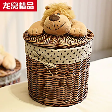 Домашний ротанг корзина металлическая коробка для хранения с крышкой одежды