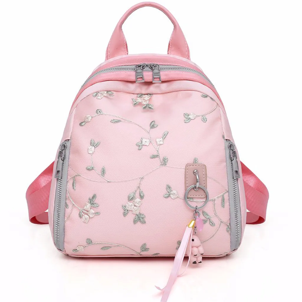Fashion Women’s Solid Color Fringed Printed Zipper Backpack Fringed printed zipper solid backpack bag June17