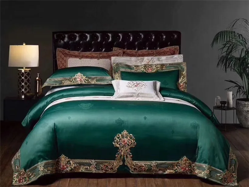 Из египетского хлопка 1000TC роскошное одеяло простыня подушка Шамс вышивка