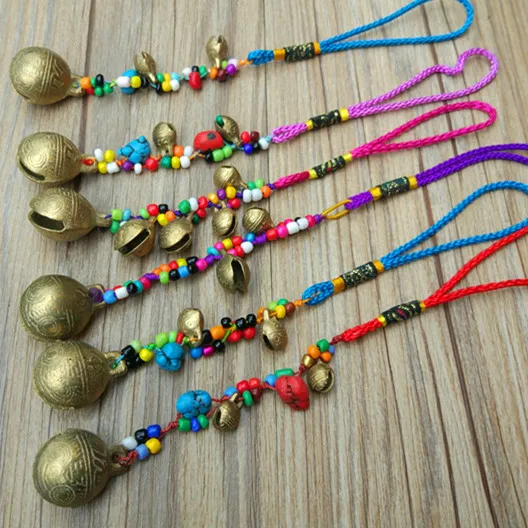 C14 лучшее предложение тибетские Латунные Колокольчики Yunnan Laxi Bell рюкзак Колокольчик для леди сумки вешалки для автомобилей смешанный заказ