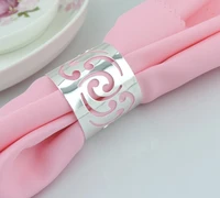 12pcslot free shipping alloy silver napkin ring for wedding round banquet napkin holder