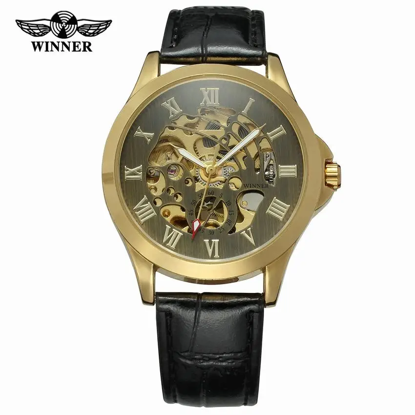 Бронзовые механические часы с скелетом Мужские автоматические спортивные