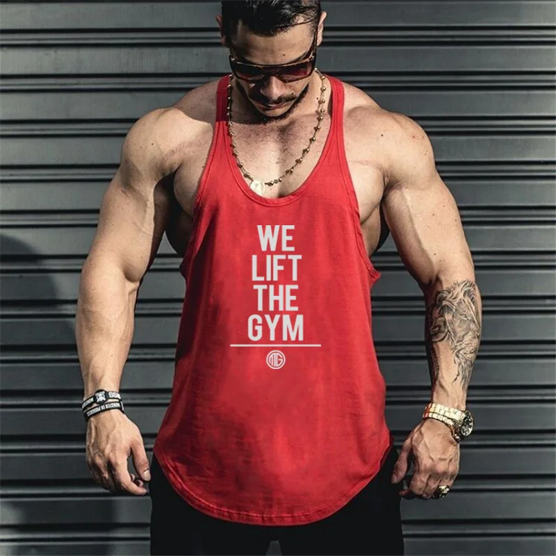 

Fitness Tank Top Men Bodybuilding Brand Clothing Men Sleeveless Vests Cotton WE LIFT THE Gyms Singlets Muscle Tops
