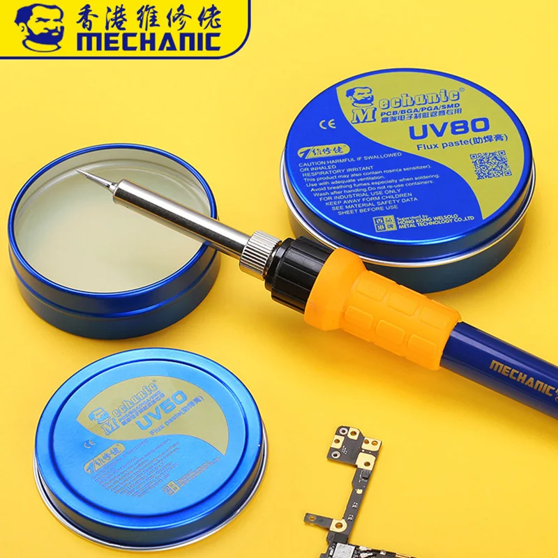 MECHANIC MCN-UV80 No-clean Solder Paste Flux Rosin Solder Flux Electric Soldering Iron Welding Fluxes For PCB/BGA/PGA/SMD