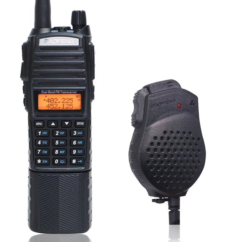 add speaker mic Baofeng UV-82 Plus, 8 Вт, высокая мощность, 3800 мА/ч, батарея с разъемом постоянного тока, портативная рация, радиосвязь, радиосвязь - Цвет: add speaker mic