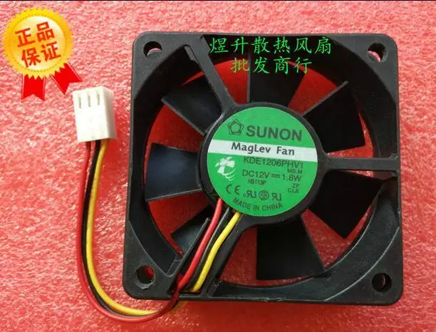 SUNON 6015 KDE1206PHV1 1 8 W 6 см 60*60*15 мм 3 провода Два Шарикоподшипника магнитным