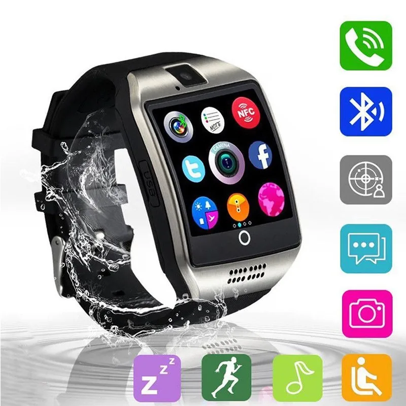 Bluetooth Q18 Smart Watch With Camera Facebook Whatsapp Twitter Sync SMS Smartwatch Support SIM TF Card For IOS Android Phone |