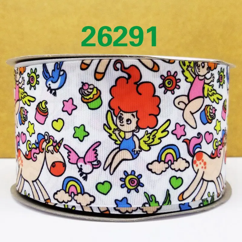 Free shipping 50 yard per size unicorn ribbon printed grosgrain 26304 | Дом и сад