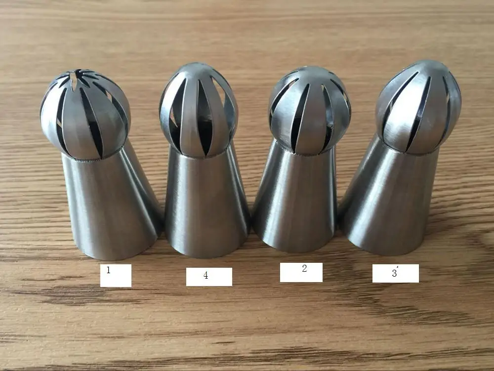 Сферические насадки для крема в форме шара 4 шт./лот из нержавеющей стали