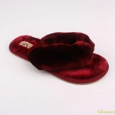 wine red Сезон: весна–лето осень-зима домашние хлопковые плюшевые тапочки Для женщин домашние тапочки; женские туфли на плоской подошве Женская обувь - Цвет: wine red