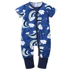 Детский комбинезон с короткими рукавами, летние хлопковые комбинезоны для новорожденных, хлопковый комбинезон для маленьких мальчиков и девочек, цельнокроеное платье для новорожденных