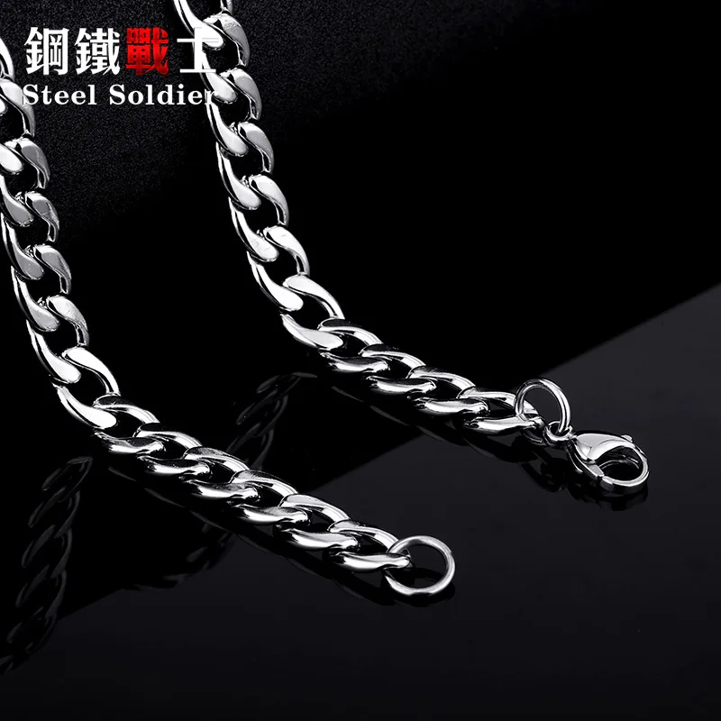 Мужская и женская цепочка из нержавеющей стали недорогое ожерелье с волнистой