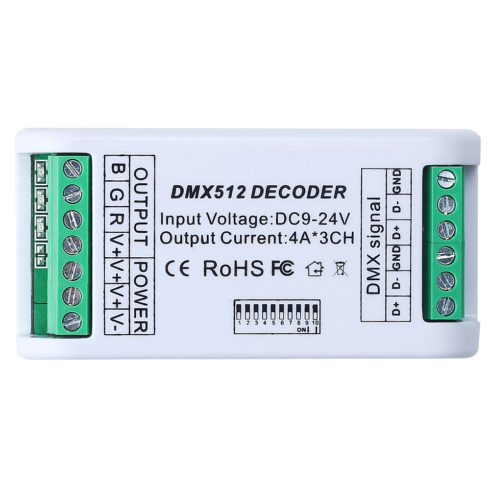 Фото 3CH DMX 512 светодиодный декодер контроллер Диммер 12В-24В консоль использование для RGB светодиодный Ной ленты №3
