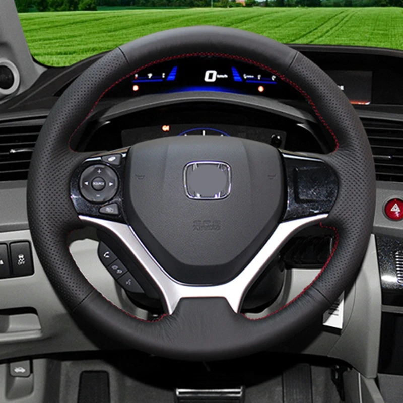 Чехол на руль из искусственной кожи черный чехол для Honda Civic 9 2012 2013 2014 2015|Чехлы