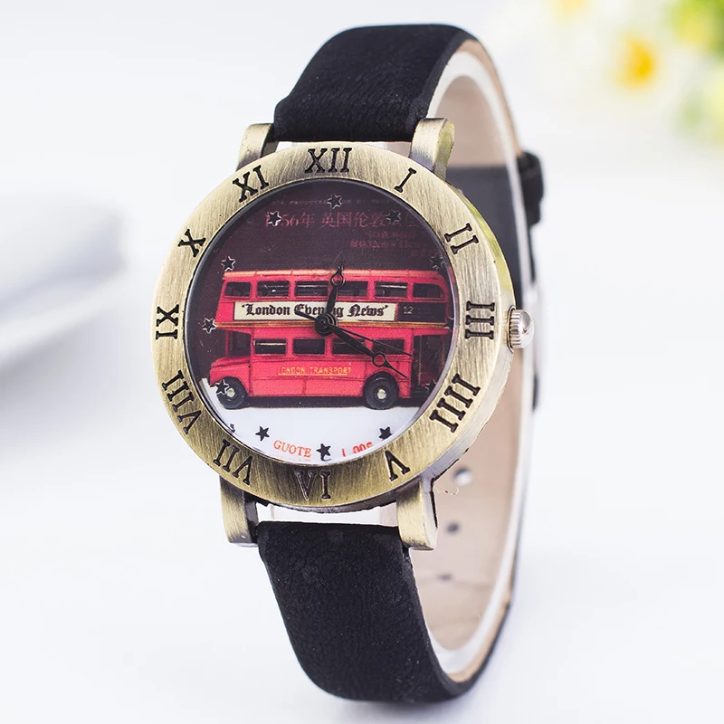 2016 Горячая Распродажа модные женские часы кожаные кварцевые мужские Лондон