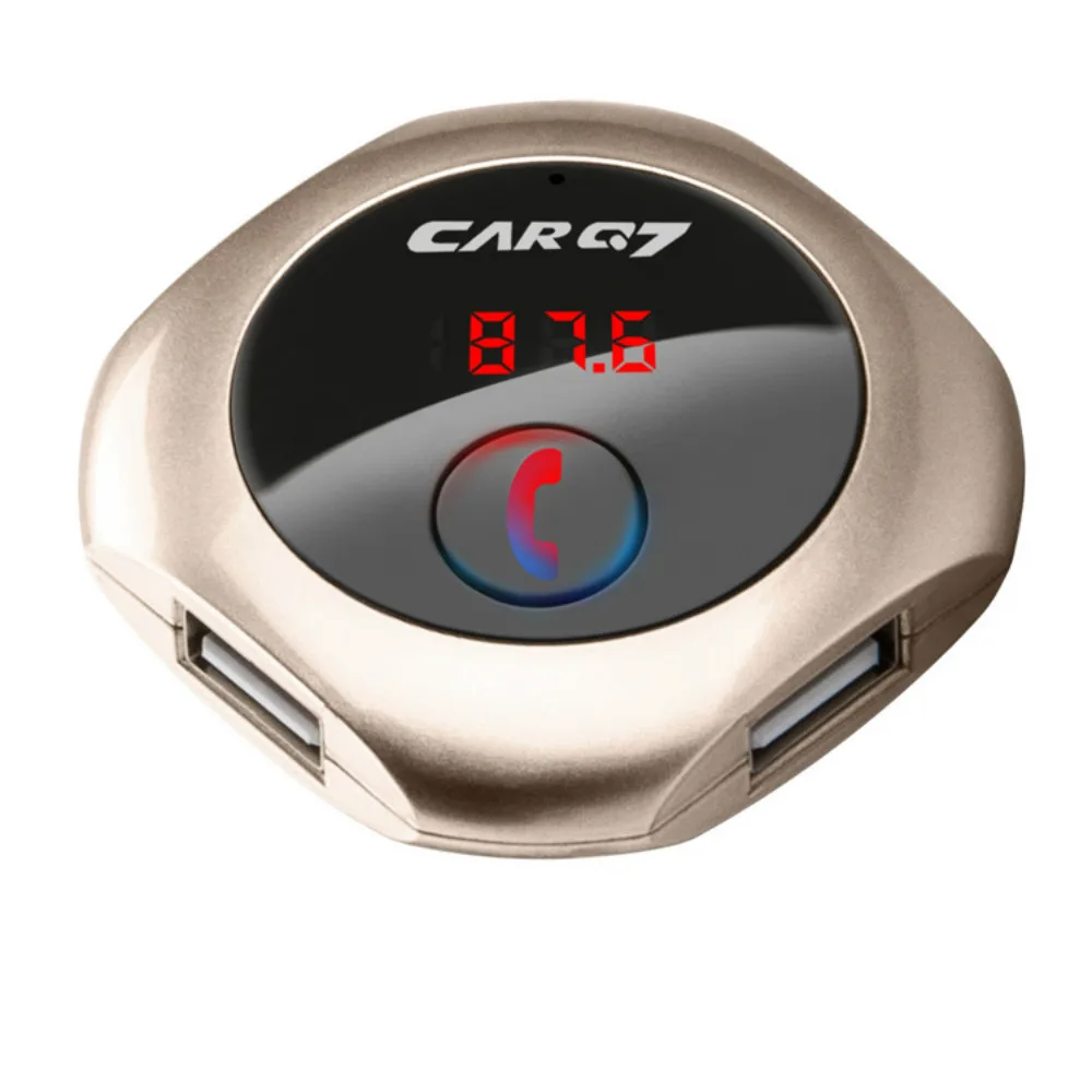 Car mp3 Bluetooth music player car dual USB charging socket one button hands-free FM transmitter | Электроника