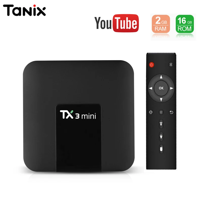 Tanix TX3 mini Smart TV BOX Amologic S905W 2 Гб ОЗУ/16 ПЗУ Android 7 1 H2.65 IPTV 4K телеприставка медиаплеер 4G WiFi