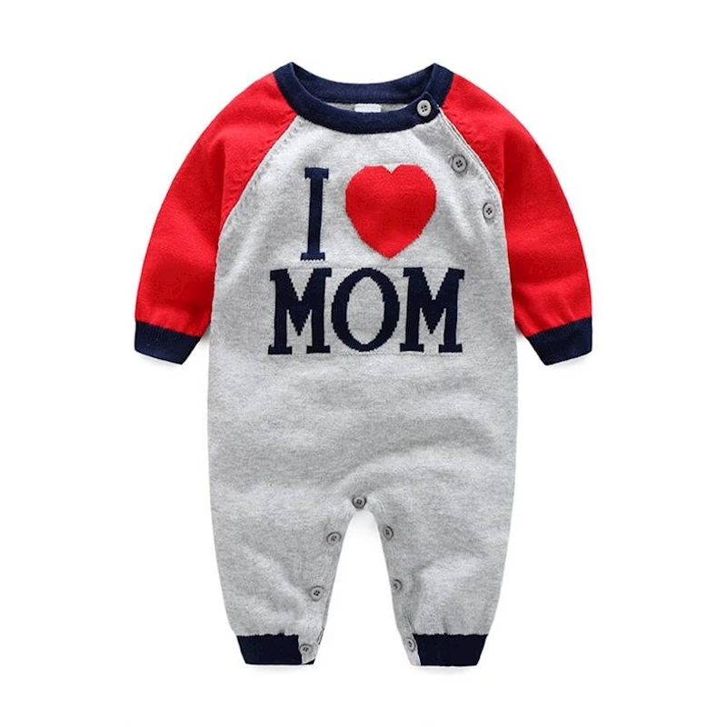 Myudi - 100% хлопковый Детский свитер для новорожденных I love Dad Mom пальто с надписью