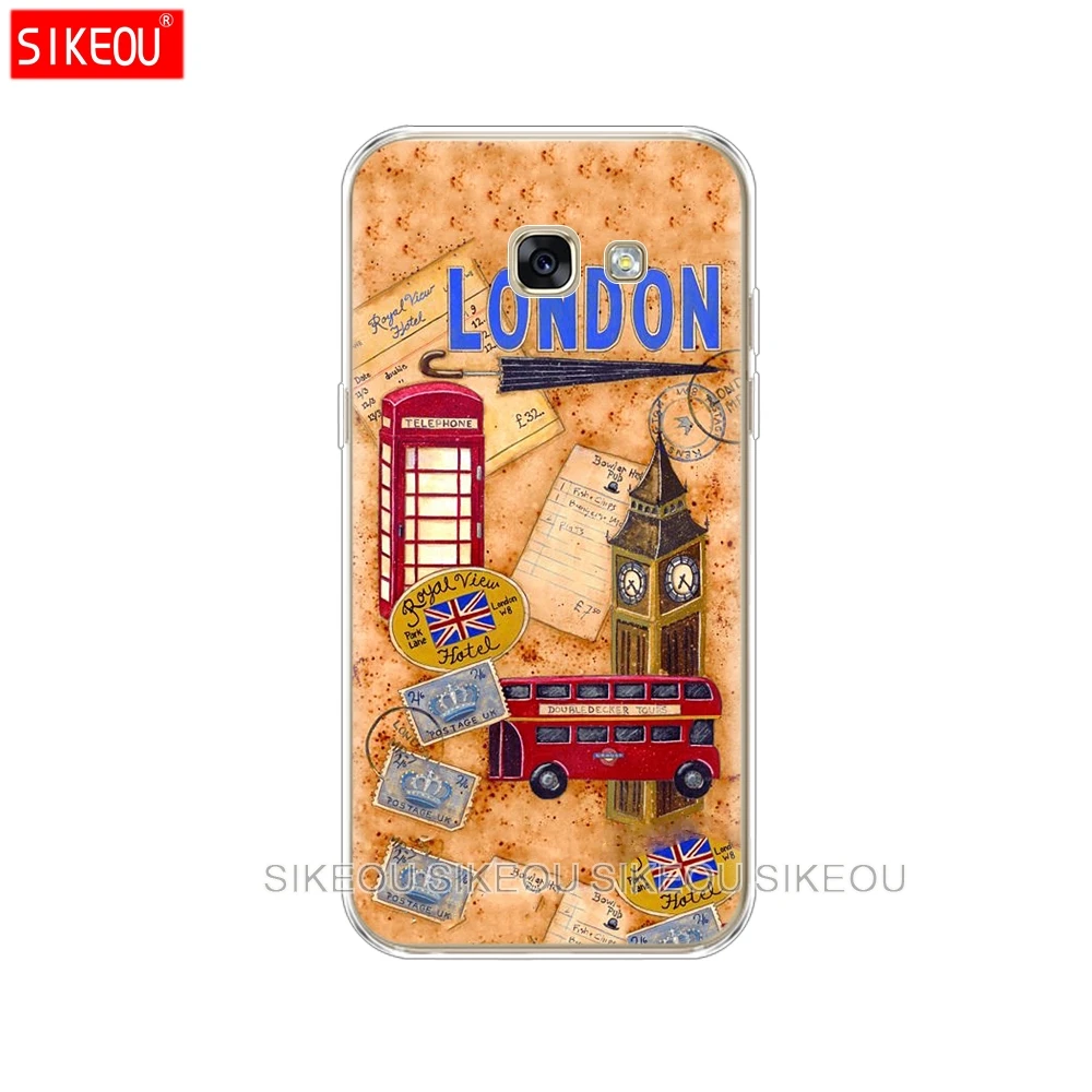 Силиконовый чехол для телефона Samsung Galaxy A8 2018 A3 A310 A5 A510 A7 2016 2017 London big ben Bus|Бамперы| |