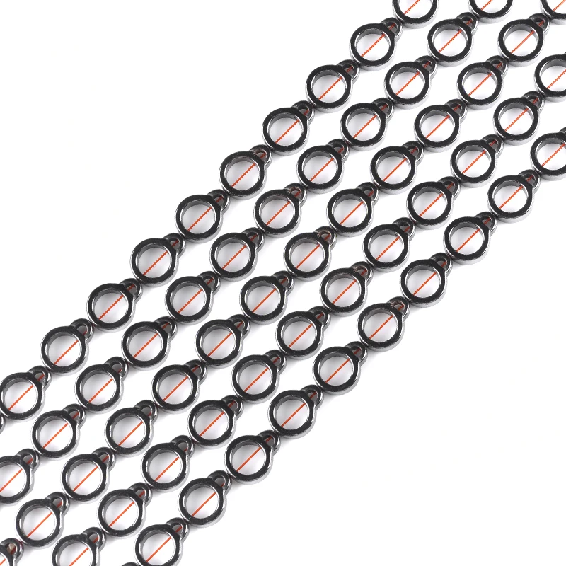 

26Pcs Round shape accessories beads Natural Stone Black Hematite beads DIY Jewelry bracelet Making 16*12mm Per strand pick size