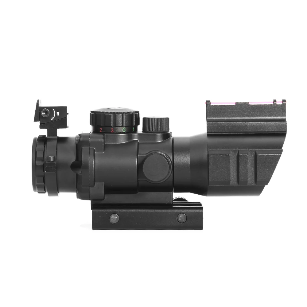LUGER acog 4x32 охотничий красный точечный прицел рефлекторная тактическая Оптика прицел с 20 мм ласточкин хвост рельс для страйкбола пневматические ружья винтовка