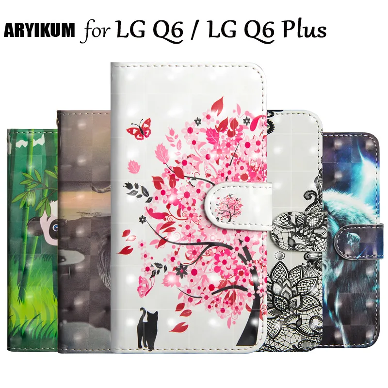 Для Capinha LG Q6 Роскошный чехол бумажник с откидной крышкой для Q 6 Plus задняя крышка LGQ6
