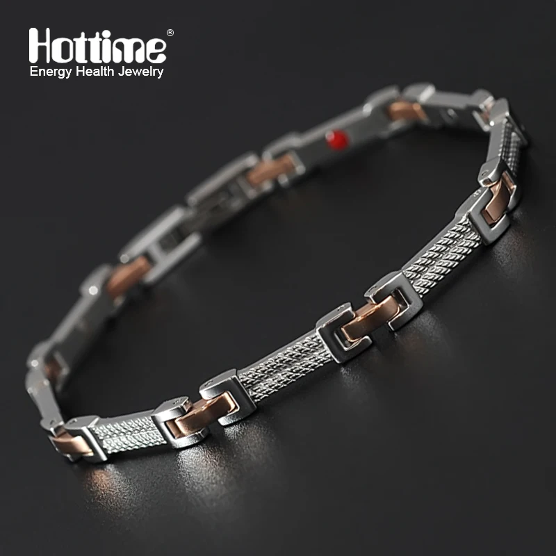 Hottime модные Мода Серебряная роза золотой Нержавеющая сталь застежка витая