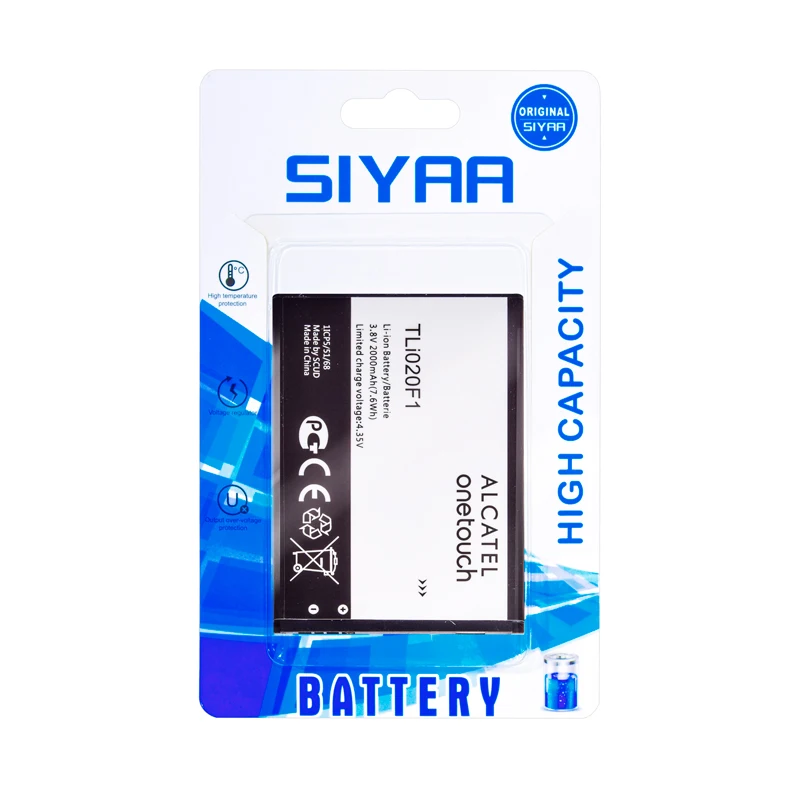 Оригинальный SIYAA TLI020F1 Батарея для TCL J720T J726T Alcatel One Touch рoр 2 5042D C7 7040 OT 7040D Li Ion 2000mA|tli020f1