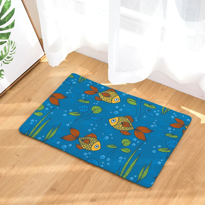 Дверной коврик в скандинавском стиле с принтом морской жизнь мультяшный