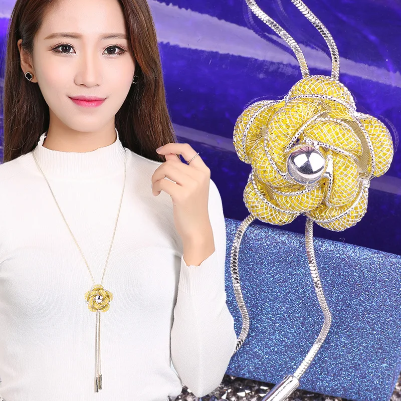 BYSPT Fashion Elegant Sweater Chain Long crystal Hollow Rose pendant ccessories long decoration necklace jewelry | Украшения и